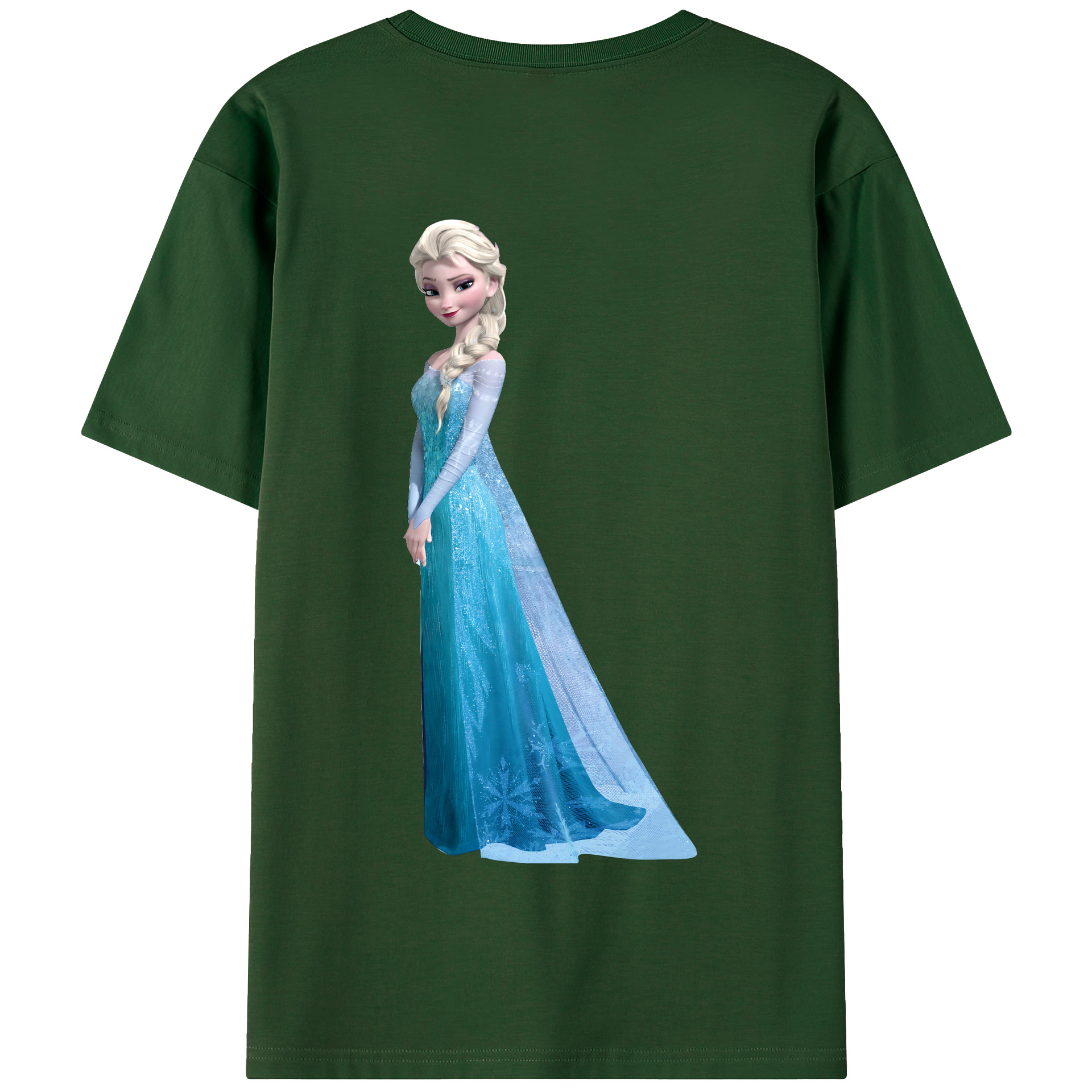 （画像用） アナと雪の女王 アンナ エルサ Frozen Anna Elsa 綿100％半袖Tシャツ（背面プリント）